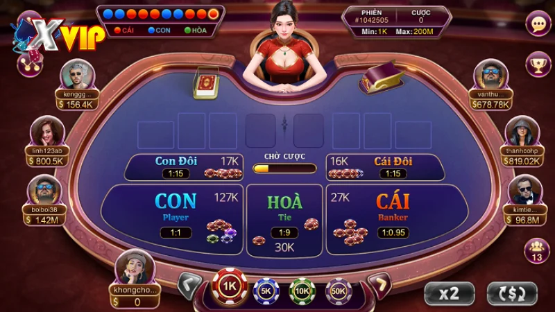 Baccarat là bộ môn game bài ăn khách khi đến xvip