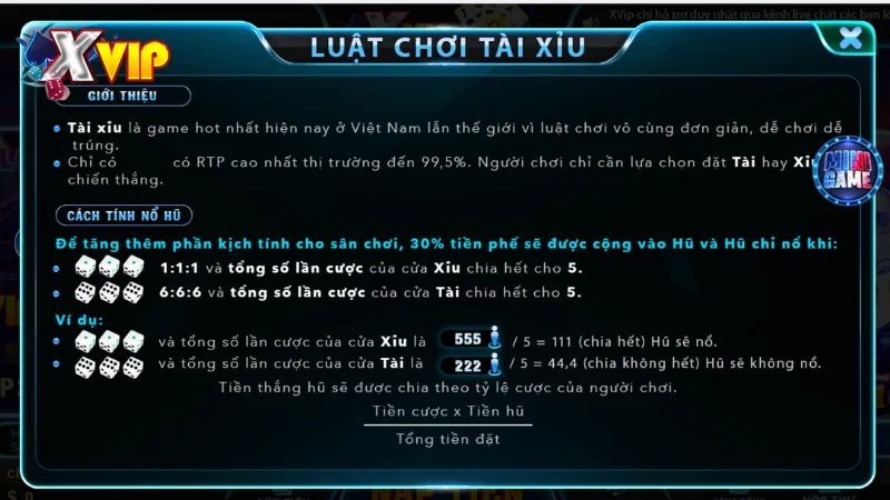 Lối chơi game Tài Xỉu đơn giản, luật lệ dễ hiểu đối với tân thủ